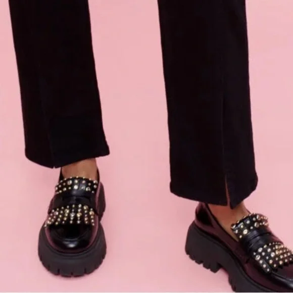 NWT MAJE High Waisted Black Jeans With Split at the Front Size Small - Picture 3 of 12